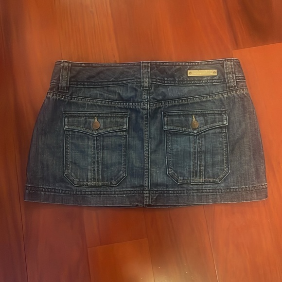 VINTAGE X2 DARK DENIM JEAN MINI SKIRT - Picture 11 of 16